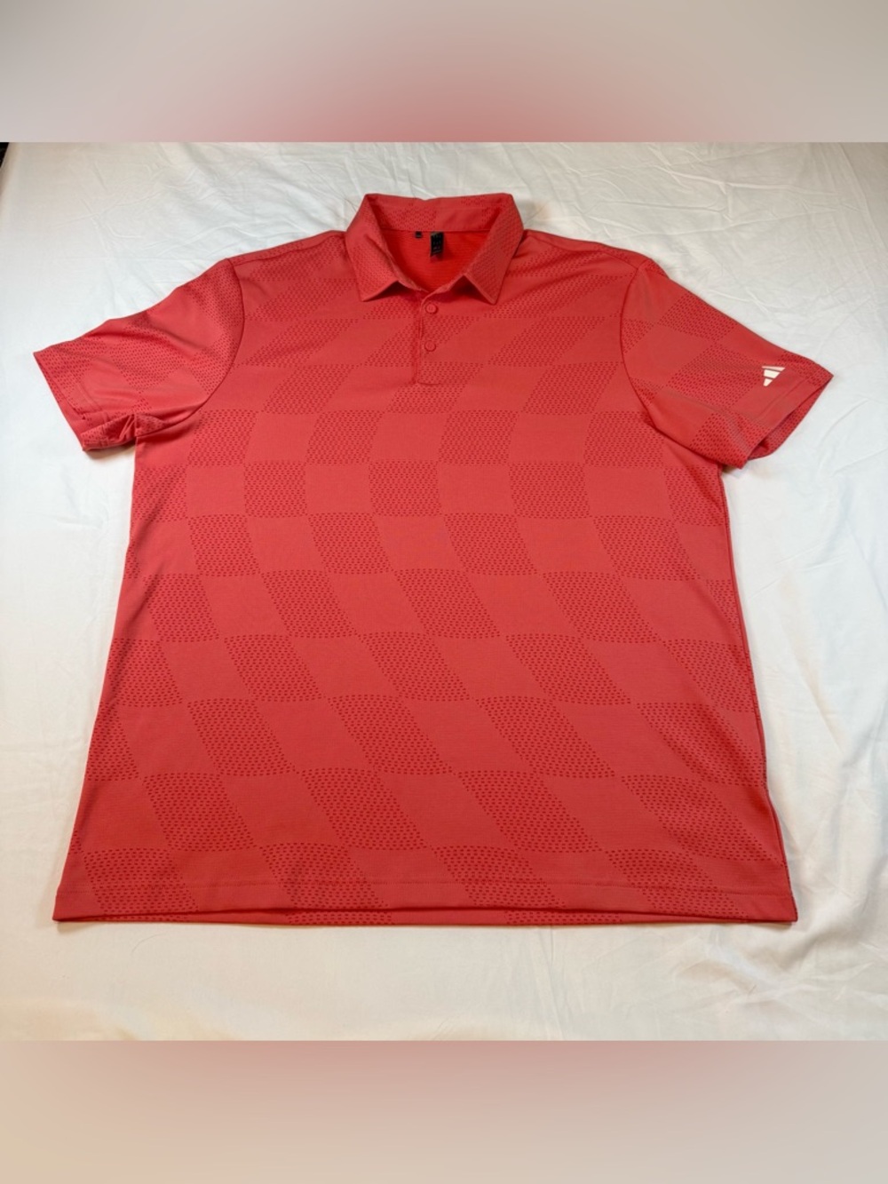 Adidas Golf Polo Shirt Men’s XL Coral Orange Lightweight Breathable Performance